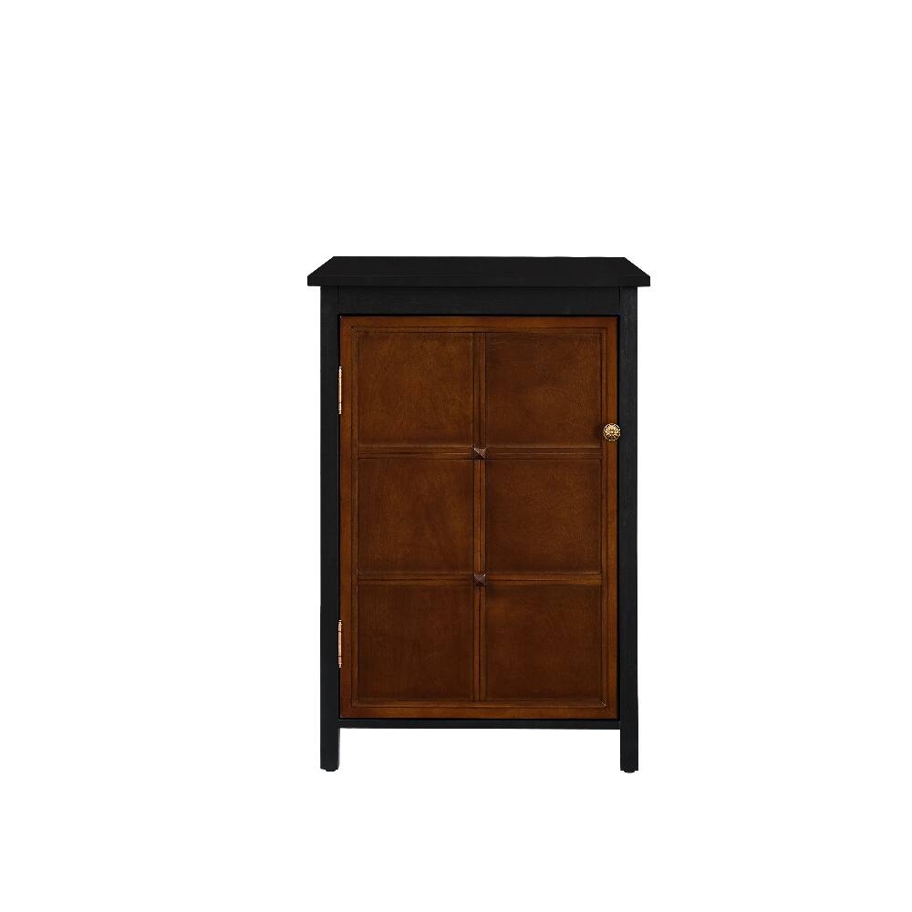 Alt View 10. Loheer - Loheer Mid Century Modern Floor Cabinet Black Storage Cabinet with Doors Adjustable Shelf for Entryway Bathroom - Black.