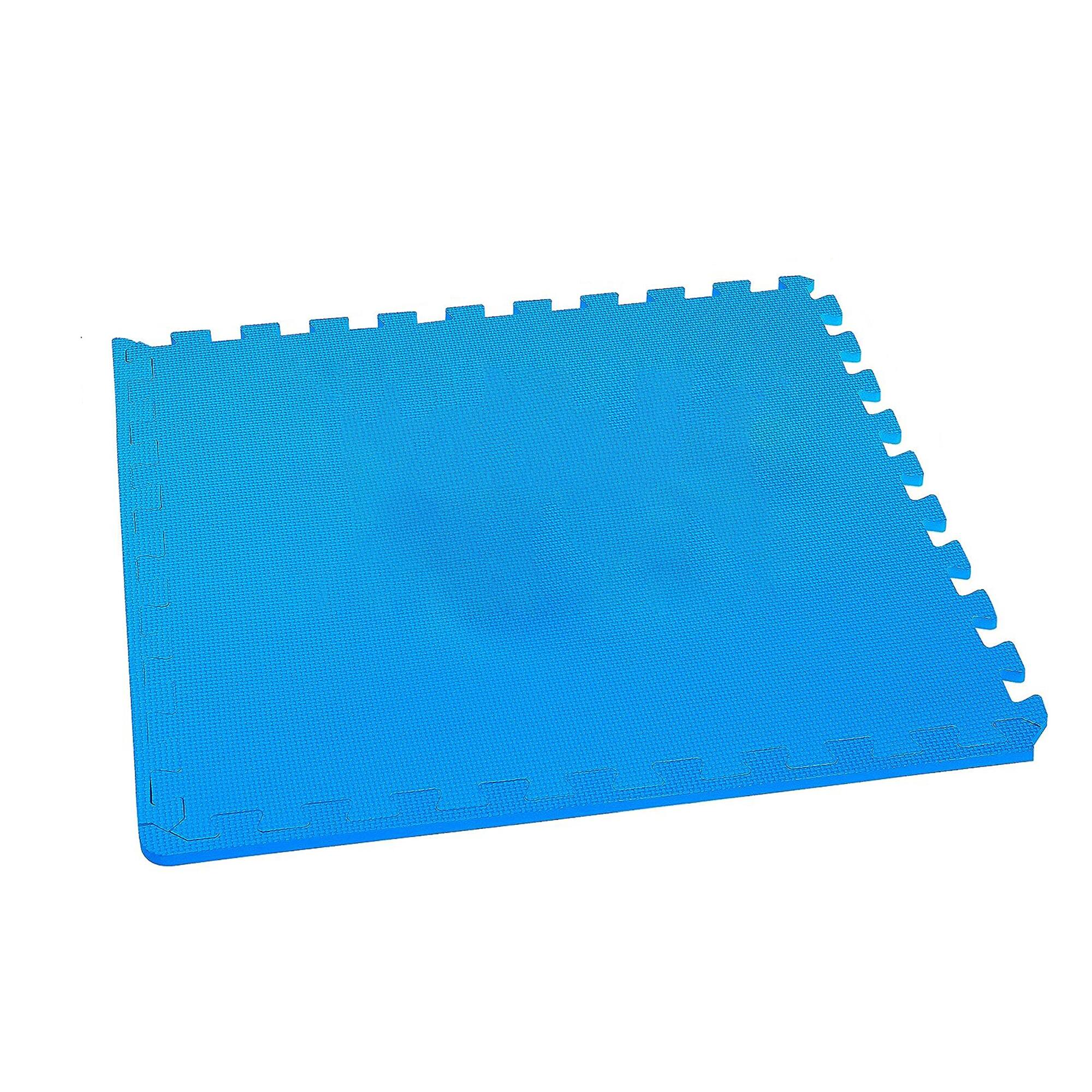 Alt View 4. Everyday Essentials - BalanceFrom Fitness 144 Sq Ft Interlocking EVA Foam Exercise Mat Tiles, Blue - Blue.