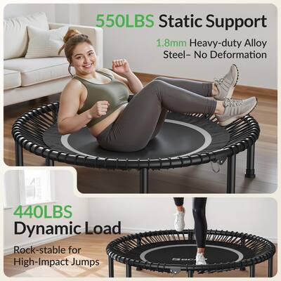FA Sports FlyJump Fit Indoor Fitness Trampoline voor volwassenen, uniseks, zwart, rood, 126 x 114 cm FA Sports FlyJump Fit Indoor Fitness Trampoline voor volwassenen, uniseks, zwart, rood, 126 x 114 cm