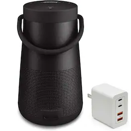 Bundle - Bose - SoundLink Revolve+ (Series II) Bluetooth Speaker with Fast Charger, Portable Speaker with Microphone - Black