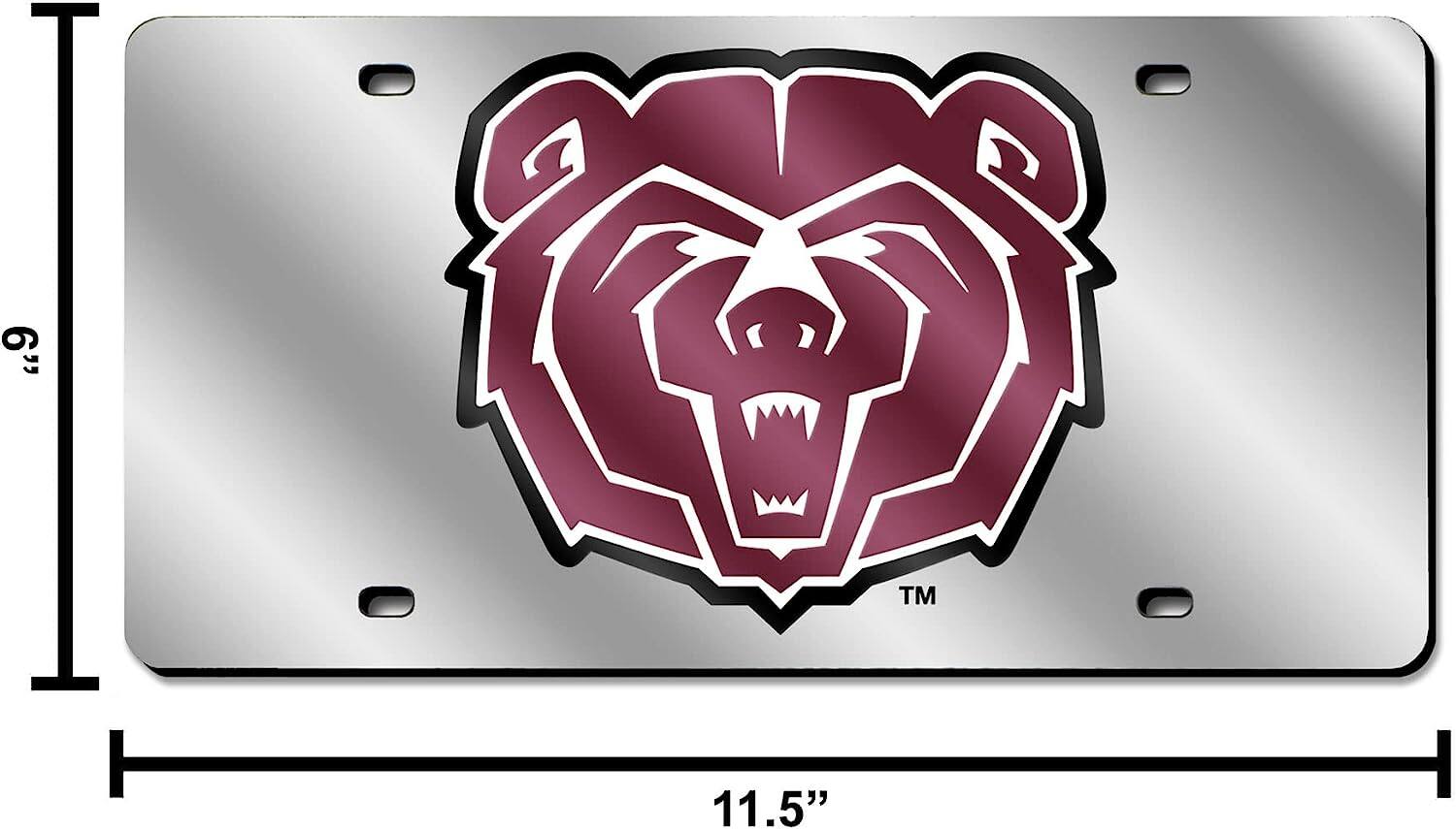 Alt View 3. Rico Industries - Missouri State Bears Mirrored Laser Cut License Plate Laser Tag - Multi.