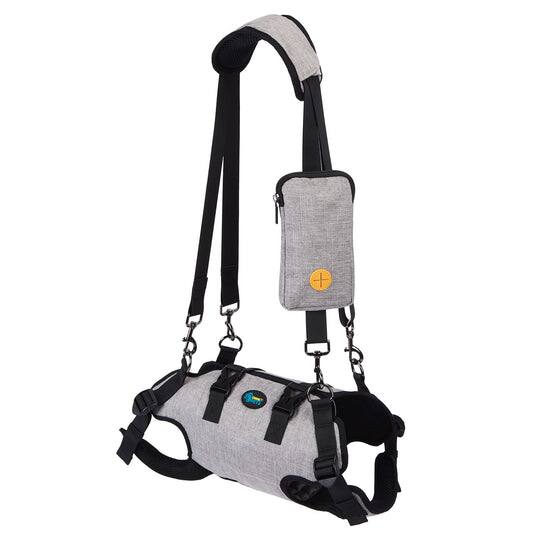 Front. Ownpets - Dog Sling Harness for Spine Protection, Support Vest to Assist Aged Dogs, Size L - Grey.
