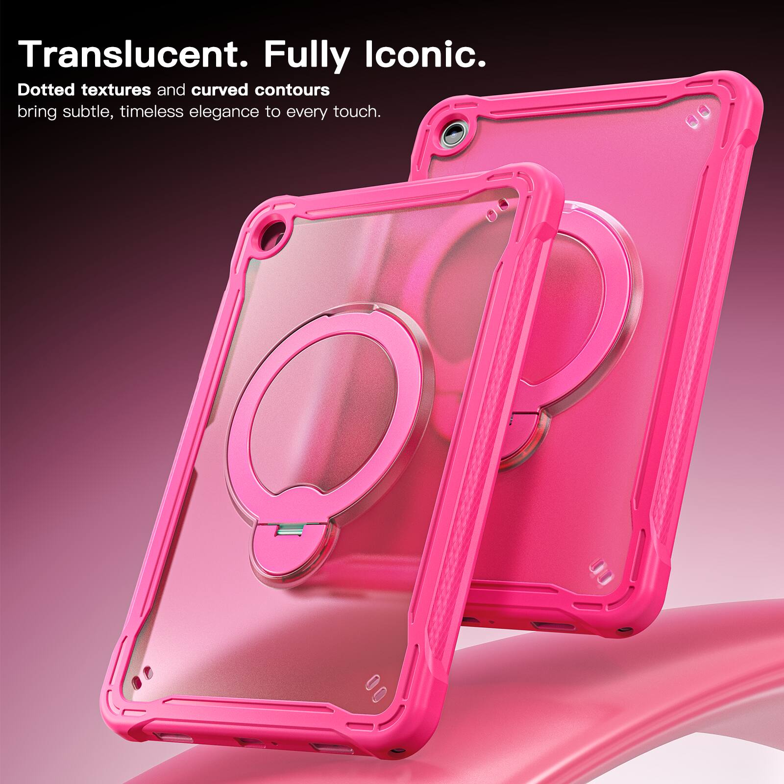 Translucent. Fully Iconic.  
Dotted textures and curved contours bring subtle, timeless elegance to every touch.