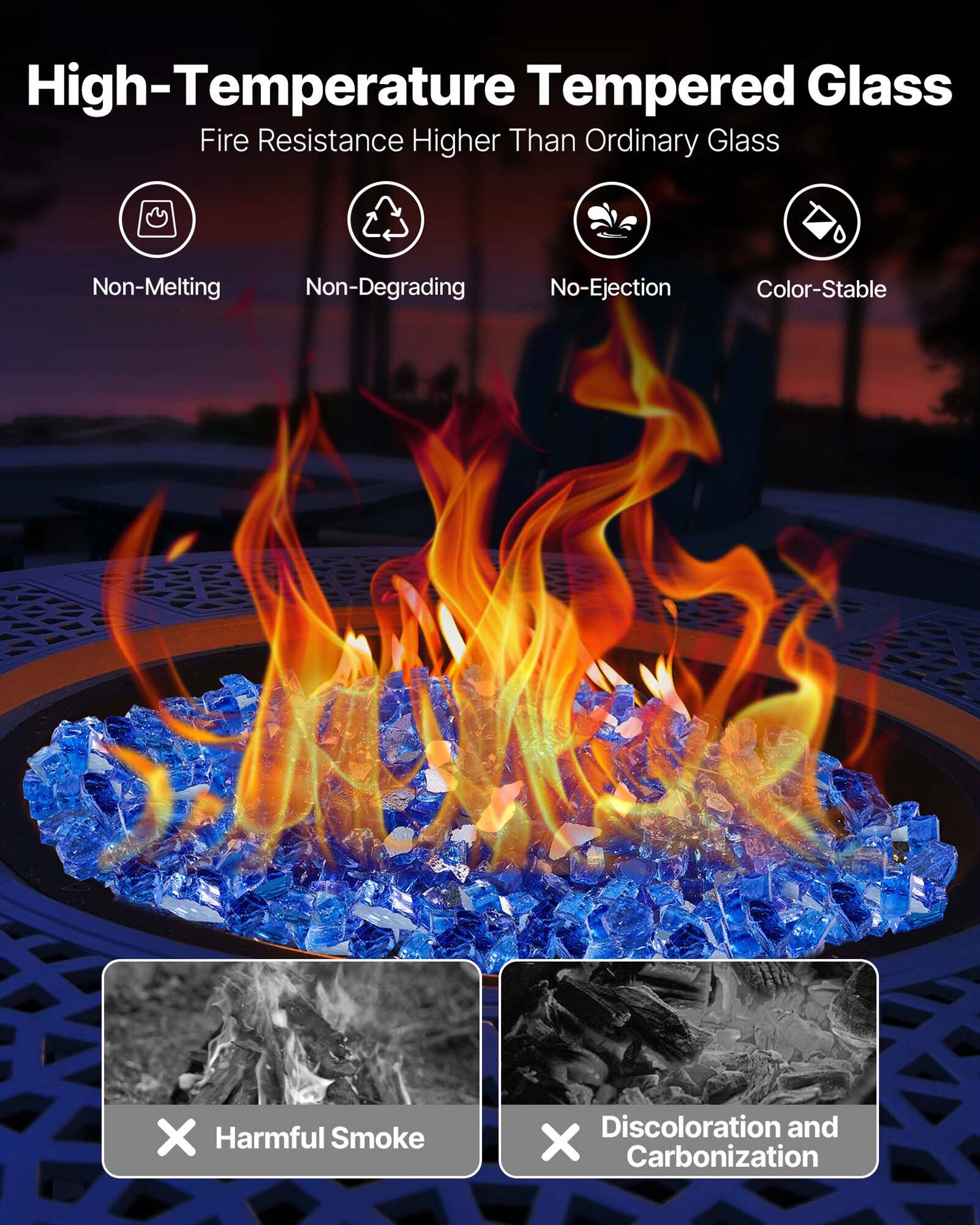 High-Temperature Tempered Glass  
Fire Resistance Higher Than Ordinary Glass  
Non-Melting  
Non-Degrading  
No-Ejection  
Color-Stable  
No Harmful Smoke  
No Discoloration and Carbonization