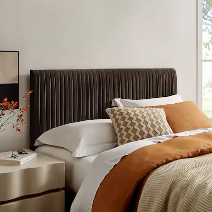 Front. Modway - Eloise Upholstered Headboard by Modway - Chocolate Brown.
