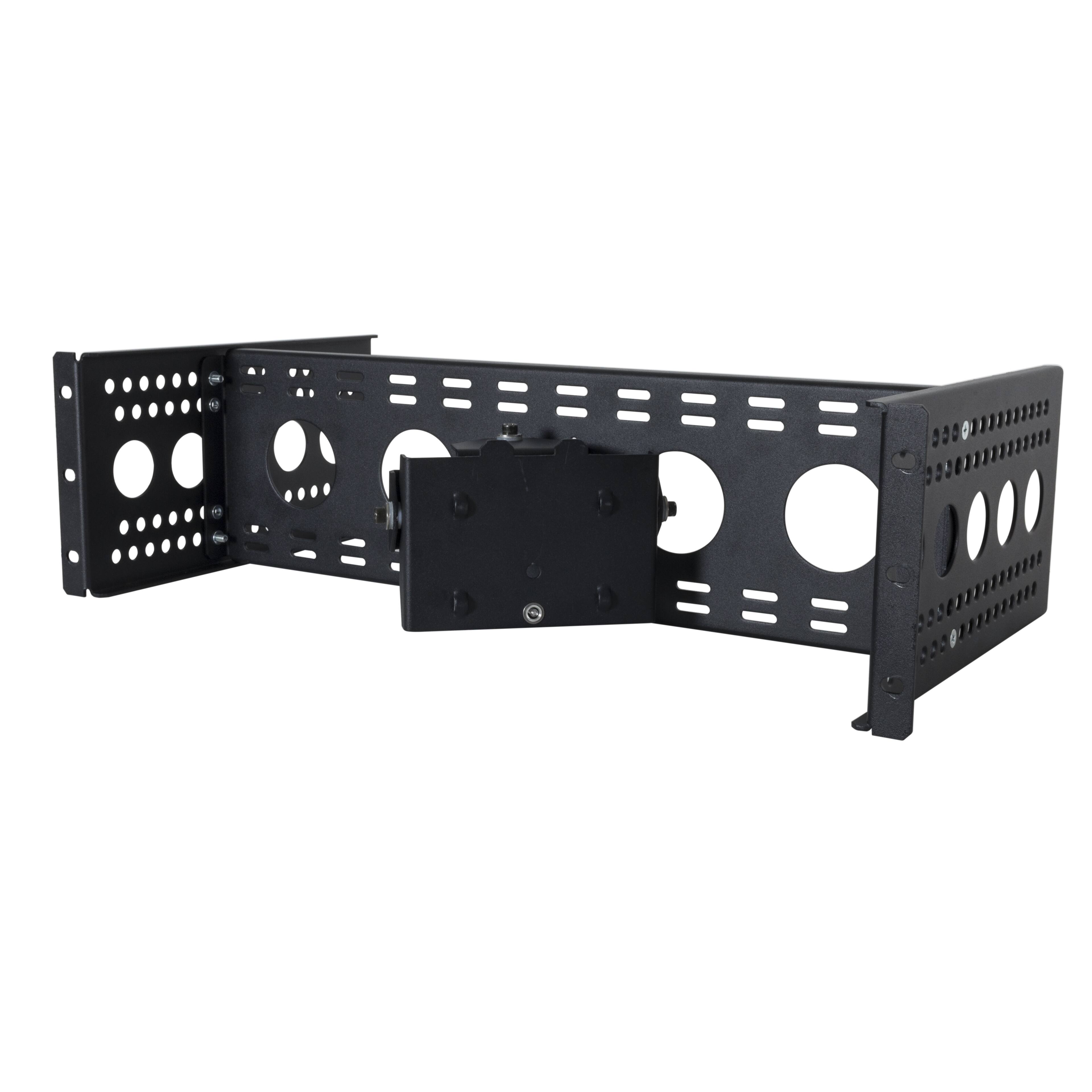 Alt View 2. RackSolutions - RackSolutions 3U Adjustable Monitor Rackmount with Pan & Tilt (No Monitor) - Black.