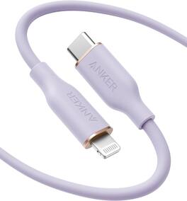 Anker - USB C to Lightning Cable Powerline III Flow Silicone Charging Cable - Lilac Purple