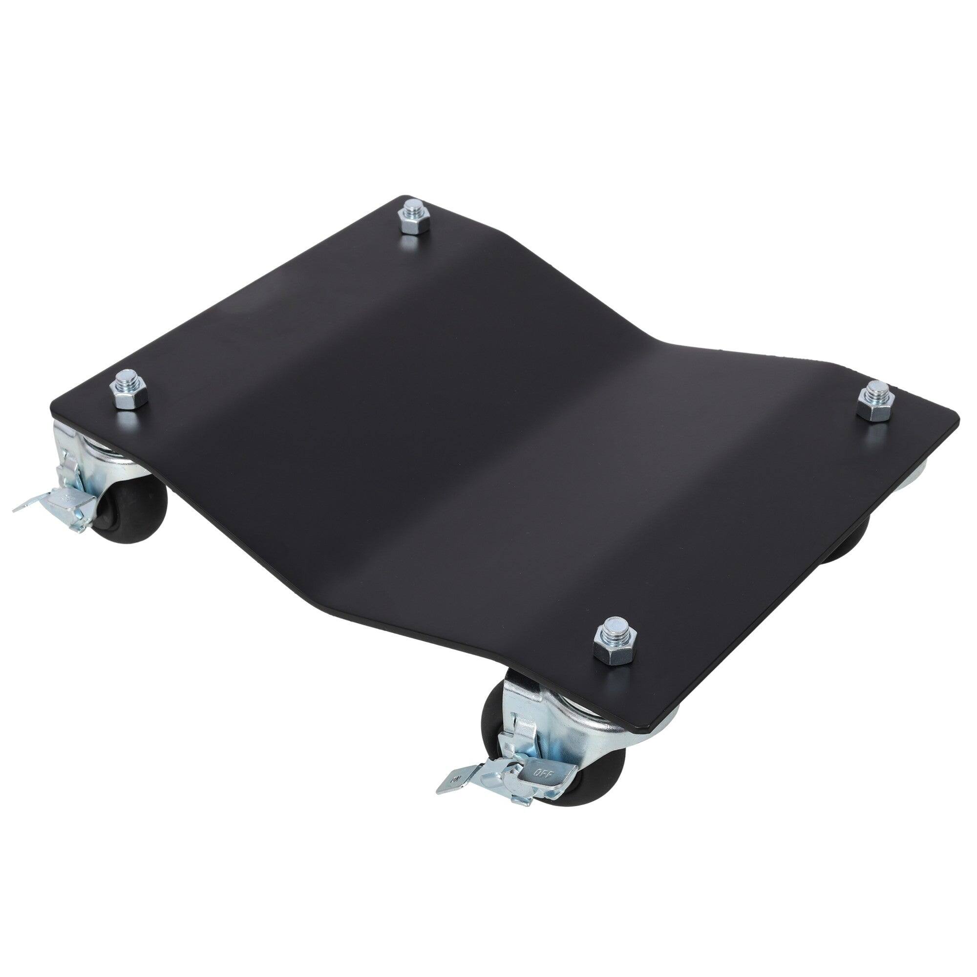 Boyel Living - 2-Pack Steel Heavy-Duty Vehicle Wheel Dolly with Brakes 5000 LBS - Black
