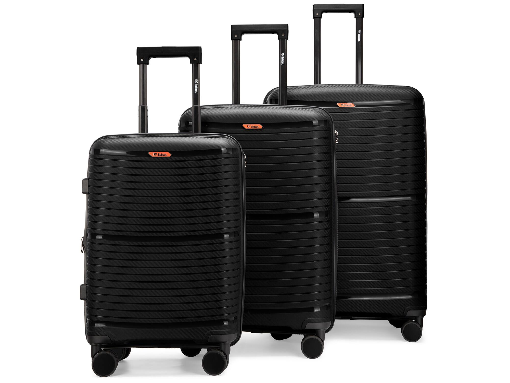 Angle. Bobcat - Bobcat Trencher 3 Piece Expandable Hardside Spinner Luggage Set with TSA Lock - Black - Black.