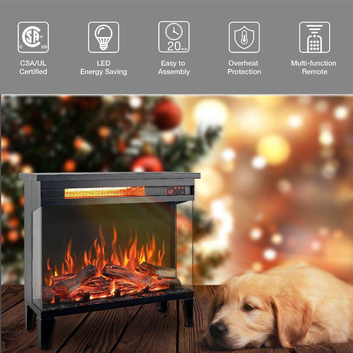 - CSA/UL Certified
- LED Energy Saving
- Easy to Assembly
- Overheat Protection
- Multi-function Remote