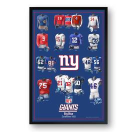 Sporticulture - New York Giants 27" x 39" Uniform Heritage Framed Art Print - Multicolor