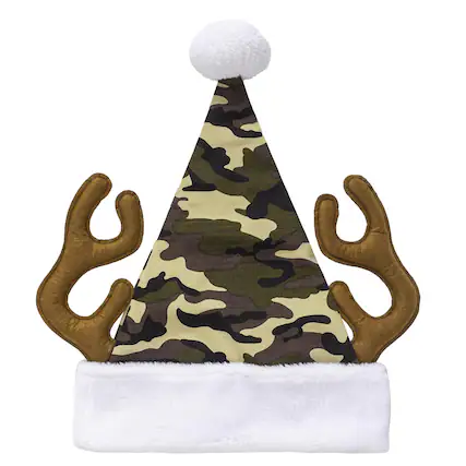Front. Dyno - Dyno Multicolored Camo with Antlers Santa Indoor Christmas Decor 17 in. (Case of 12) - Multicolored.