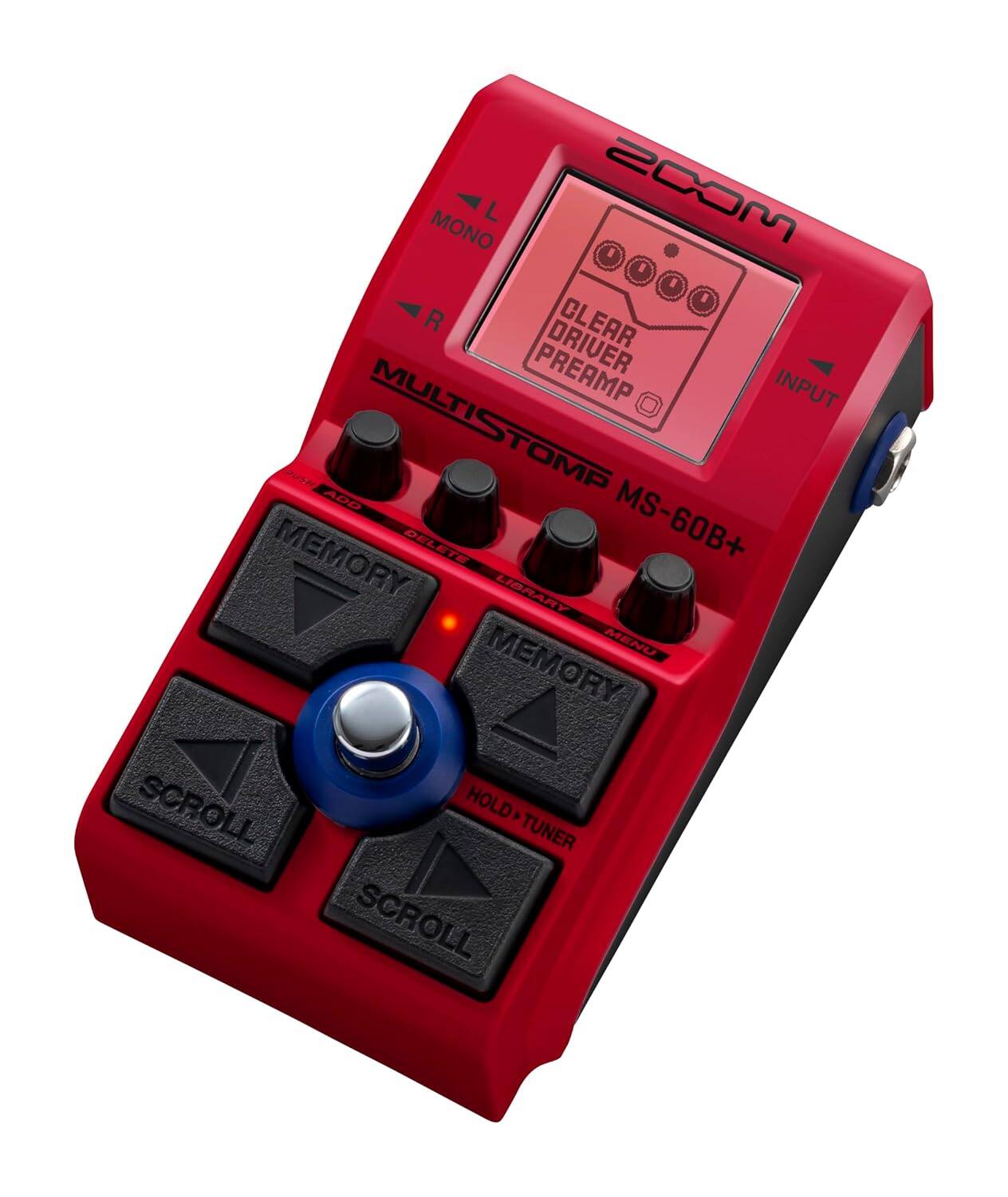 MONO L R CLEAR DRIVER PREAMP MULTI INPUT MEMORY DELETE MS-60B+ LIBRARY MEMORY MENU SCROLL HOLD> TUNER HOLD TUNER SCROLL