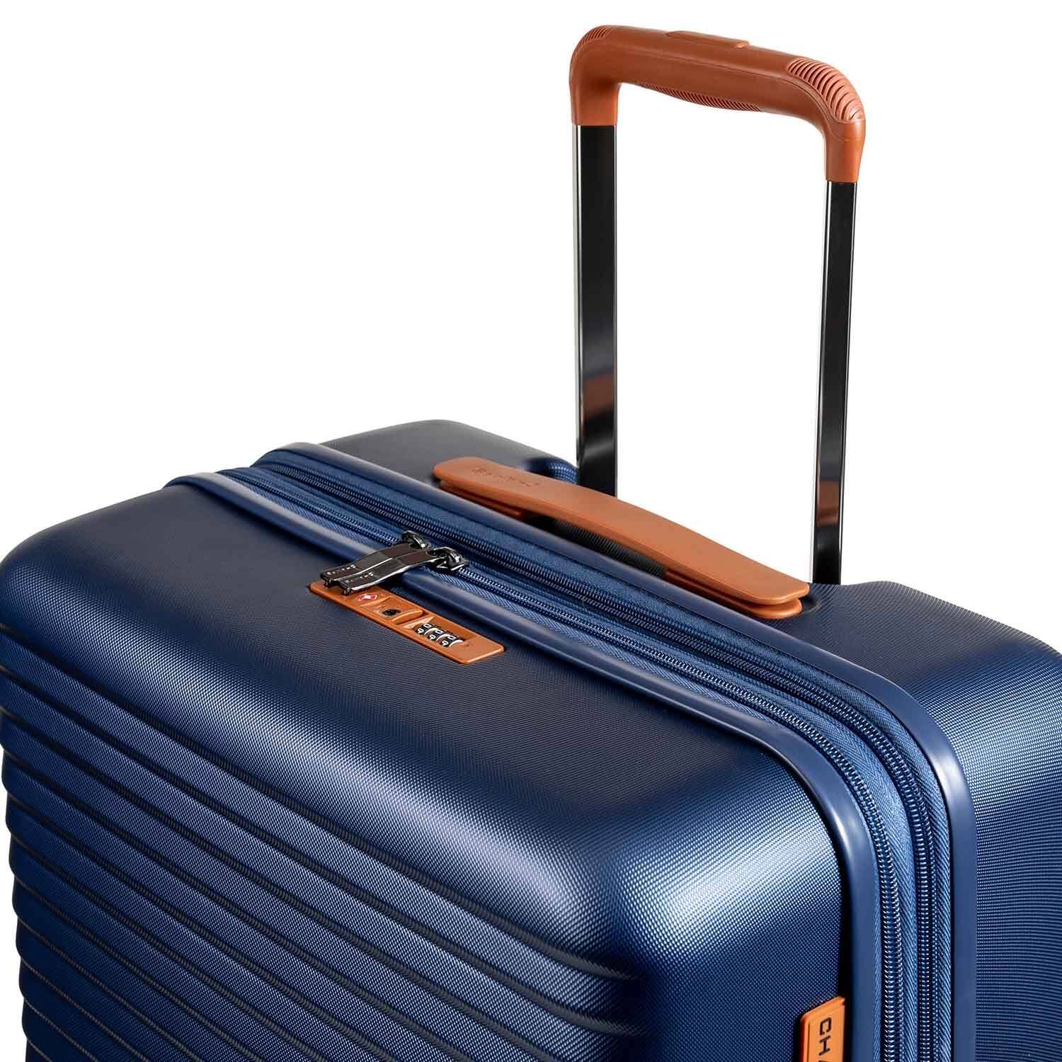 Left. Champs - Vintage II Collection Medium Luggage Case - Navy.