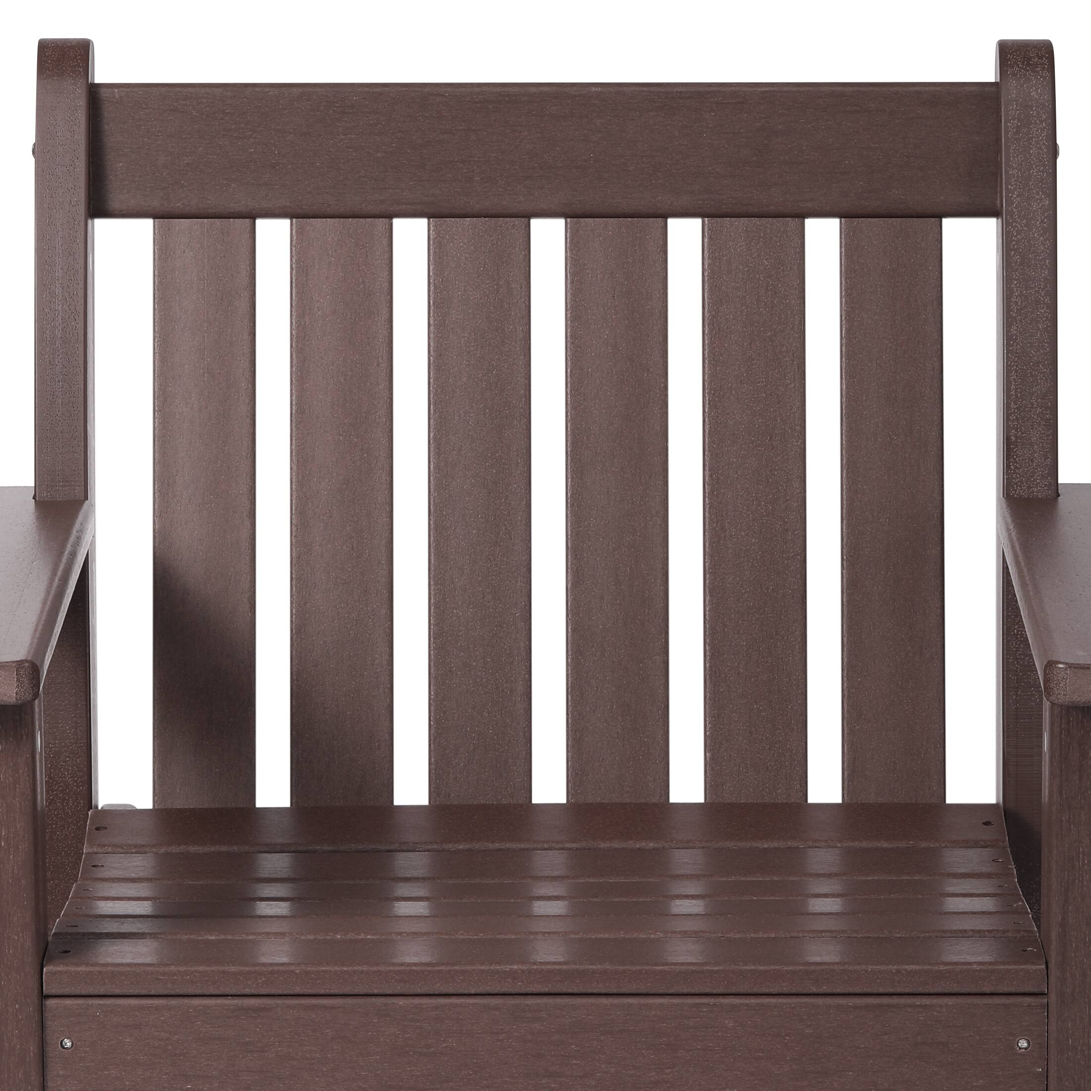 Alt View 4. WestinTrends - WestinTrends Malibu Outdoor Patio HDPE Adirondack Dining Arm Chair - Dark Brown.