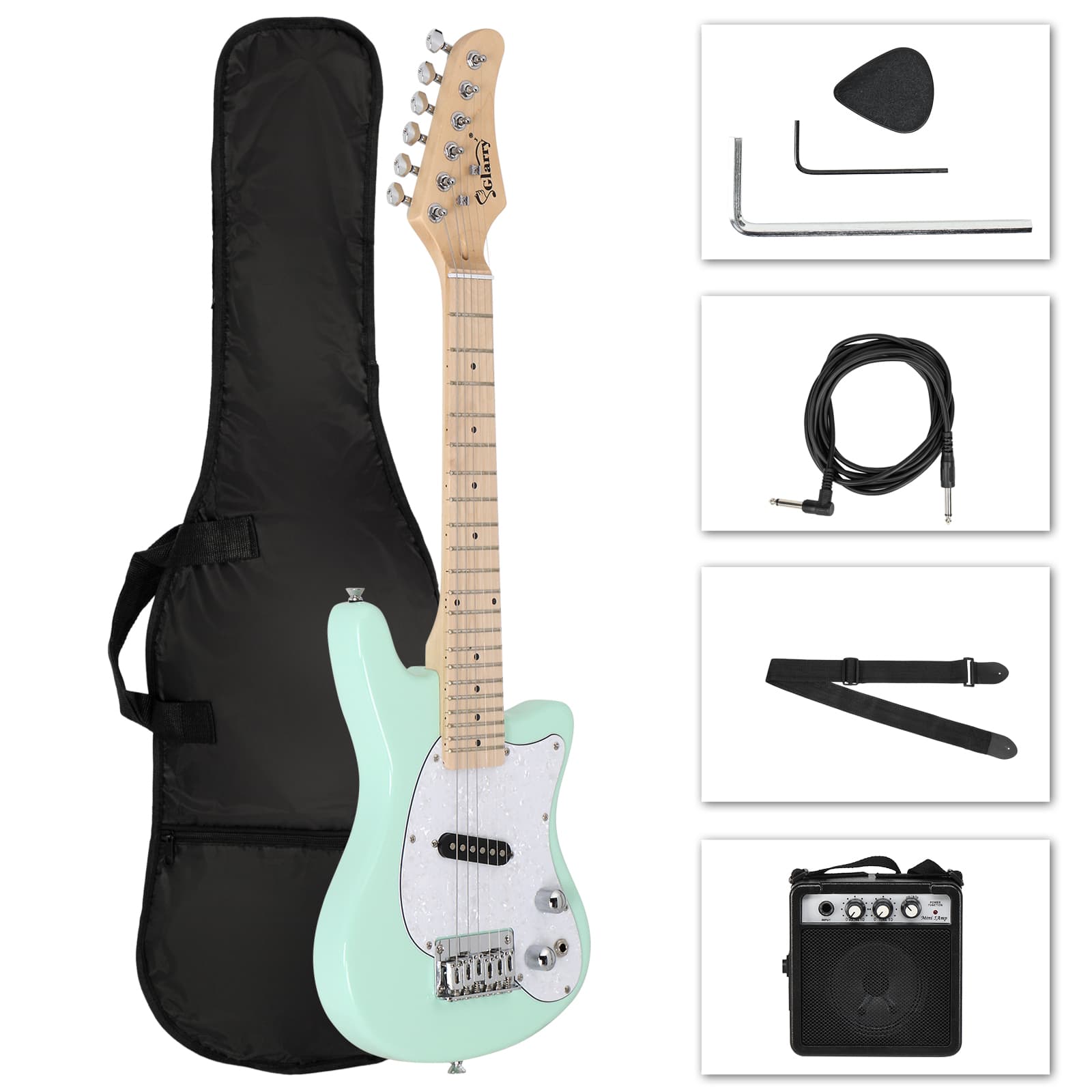 Winado - 30" Electric Guitar Guitar Beginner Electric Guitar Kit with 5-watt Amp, Portable Bag, Adjustable Shoulder Strap, Plectr