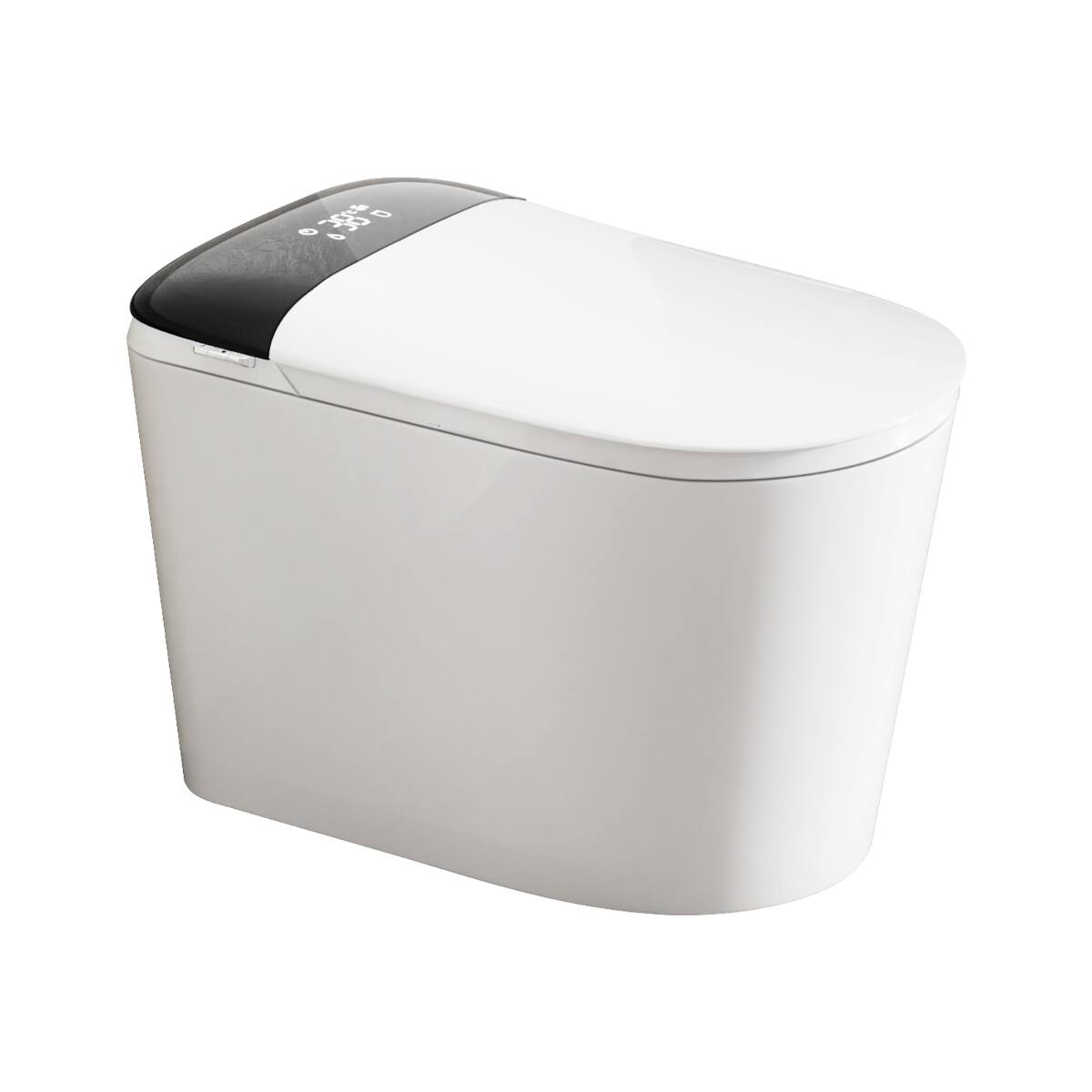 Front. Loheer - Loheer Smart Toilet With Built In Bidet, Heated Seat, Automatic Flush, Floor Mounted, White and Black - White and Black.