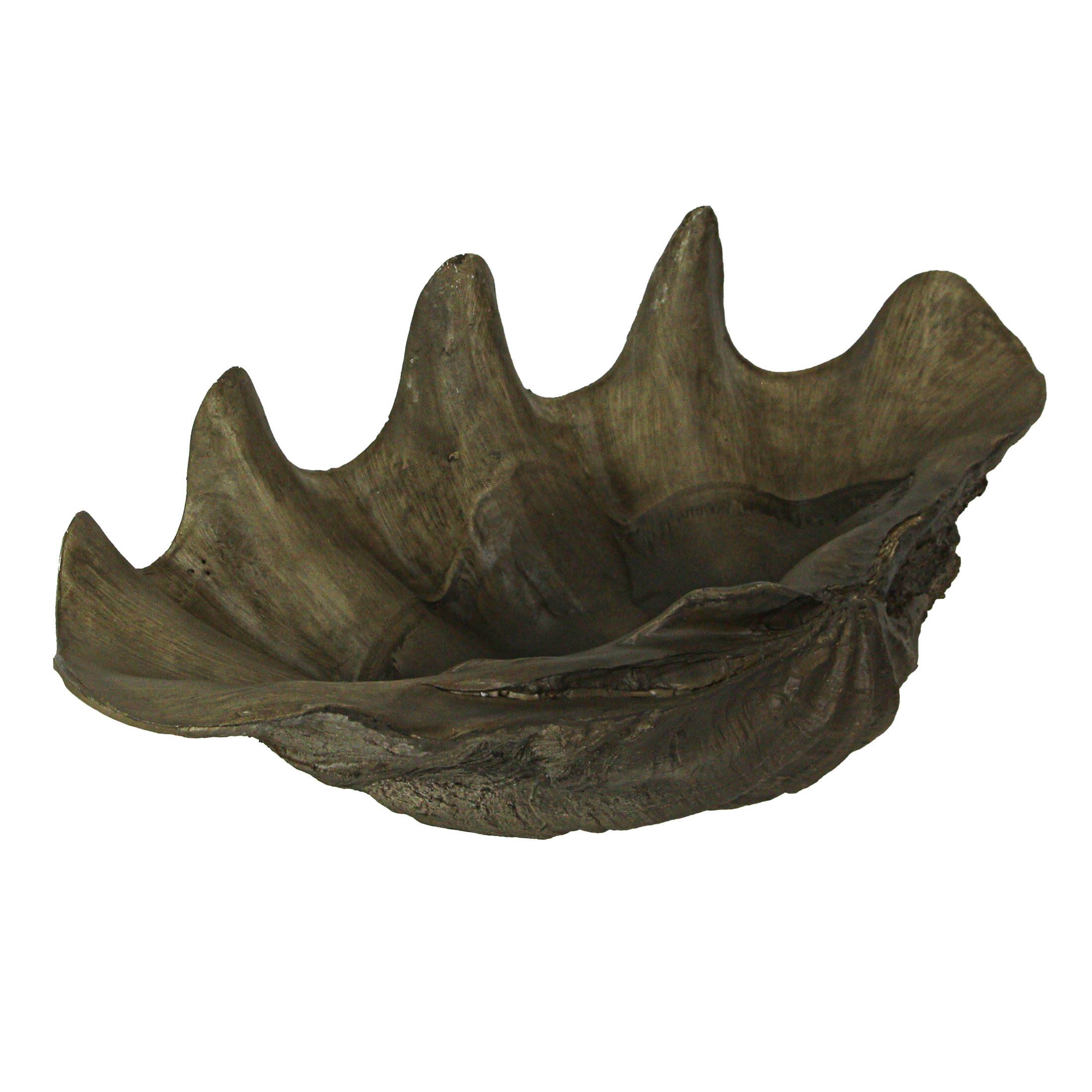 Alt View 2. Contrast Inc. - Lifelike Cast Polyresin Giant Clam Shell Decorative Bowl - Taupe.