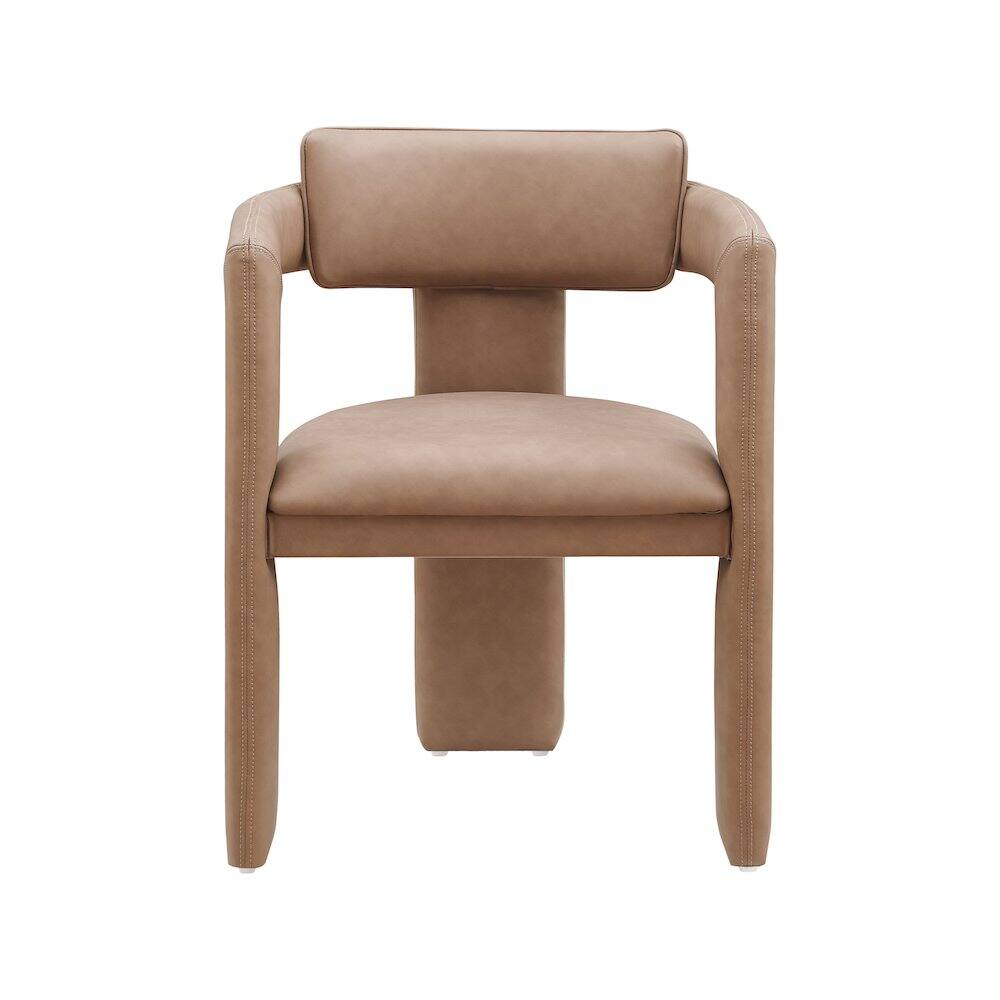 Alt View 2. Meridian Furniture - Brenda Brown Vegan Leather Dining Chair, Set of 2 - Brown.