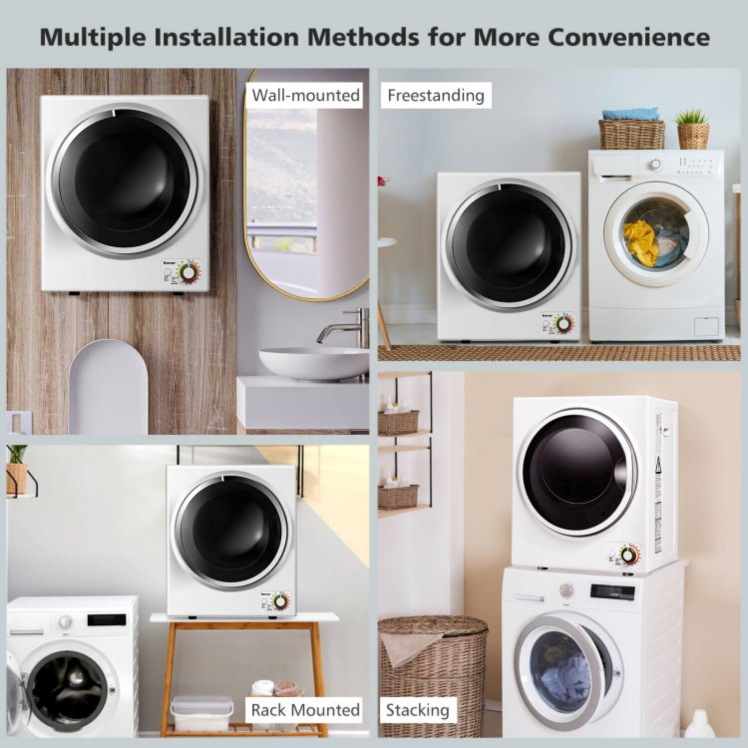 Multiple Installation Methods for More Convenience

- Wall-mounted
- Freestanding
- Rack Mounted
- Stacking