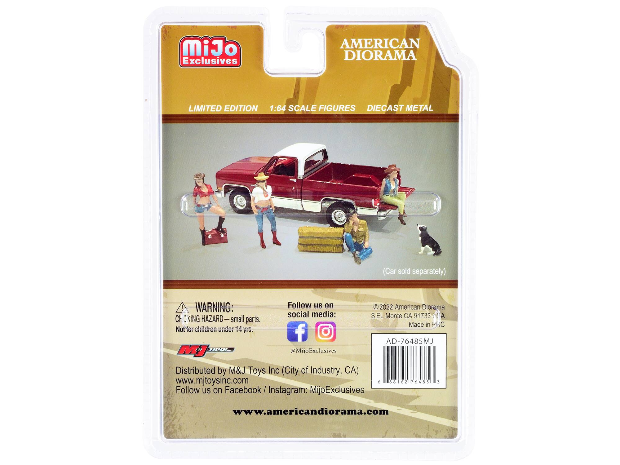MiJo Exclusives AMERICAN DIORAMA LIMITED EDITION 1:64 SCALE FIGURES DIECAST METAL (Car sold separately) WARNING: CHOKING HAZARD small parts. Not for children under 14 yrs. Follow us on social media: @MijoExclusives Distributed by M&J Toys Inc (City of Industry, CA) www.mjtoysinc.com www.americandiorama.com

© 2022 American Diorama S EL Monte CA 91733T6 A A CH OKING HAZARD small parts. Made in FNC

AD-76485MJ

6 86162 2648 1