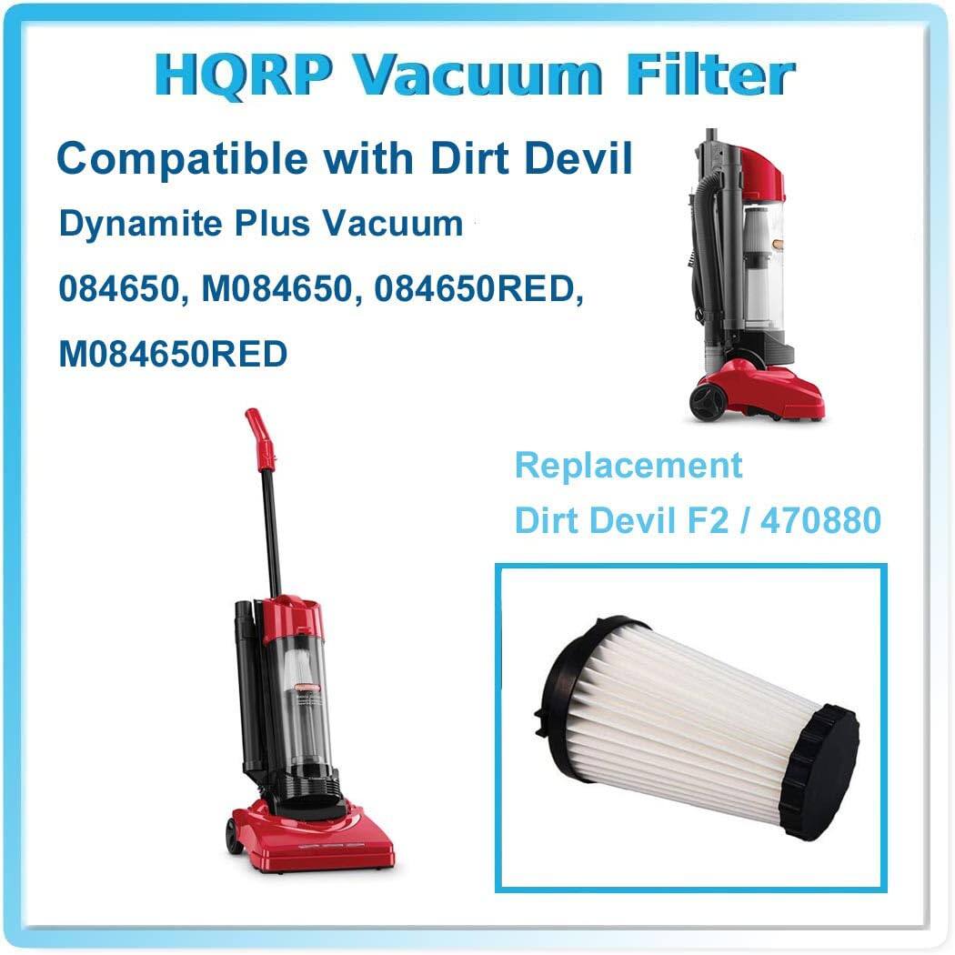 HQRP Vacuum Filter  
Compatible with Dirt Devil Dynamite Plus Vacuum  
084650, M084650, 084650RED, M084650RED  

Replacement Dirt Devil F2 / 470880