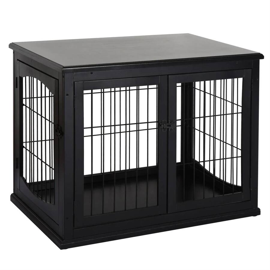 Pefilos 23" Dog Crate Furniture with Two Opening Sides, Lockable Door ...