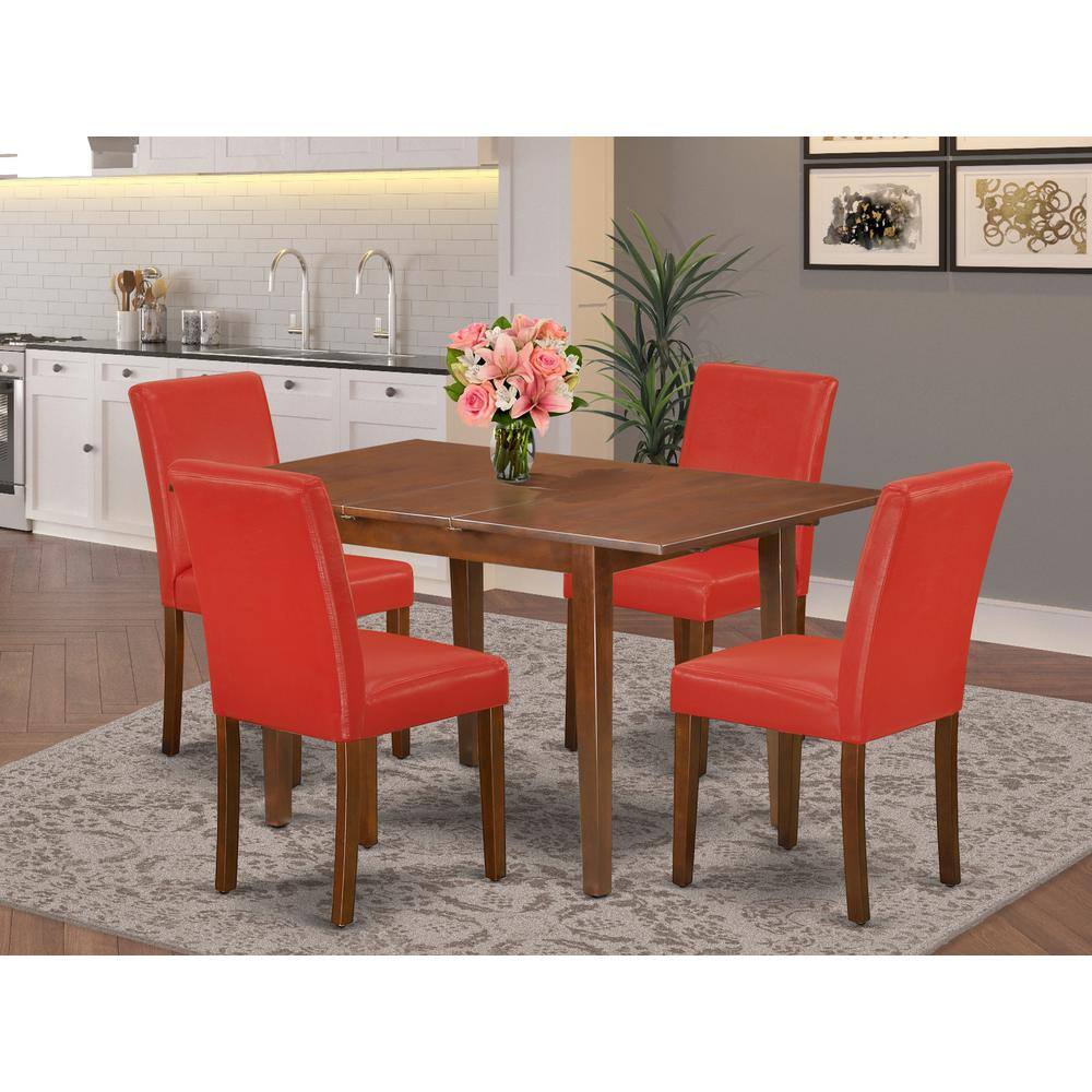 Back. East West Furniture - Dining Room Set Mahogany - Brown.