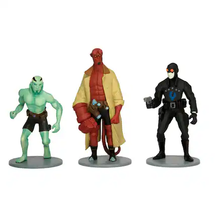 Front. Dark Horse Comics - Dark Horse Comics Hellboy 4" PVC Action 3 Figure Set - Red.