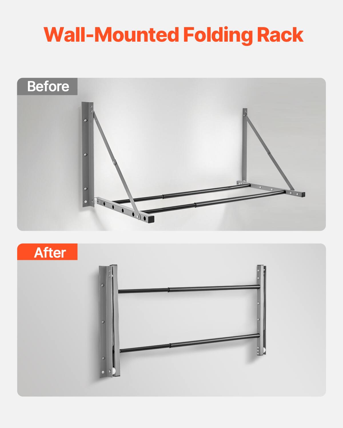 Wall-Mounted Folding Rack

Before

After