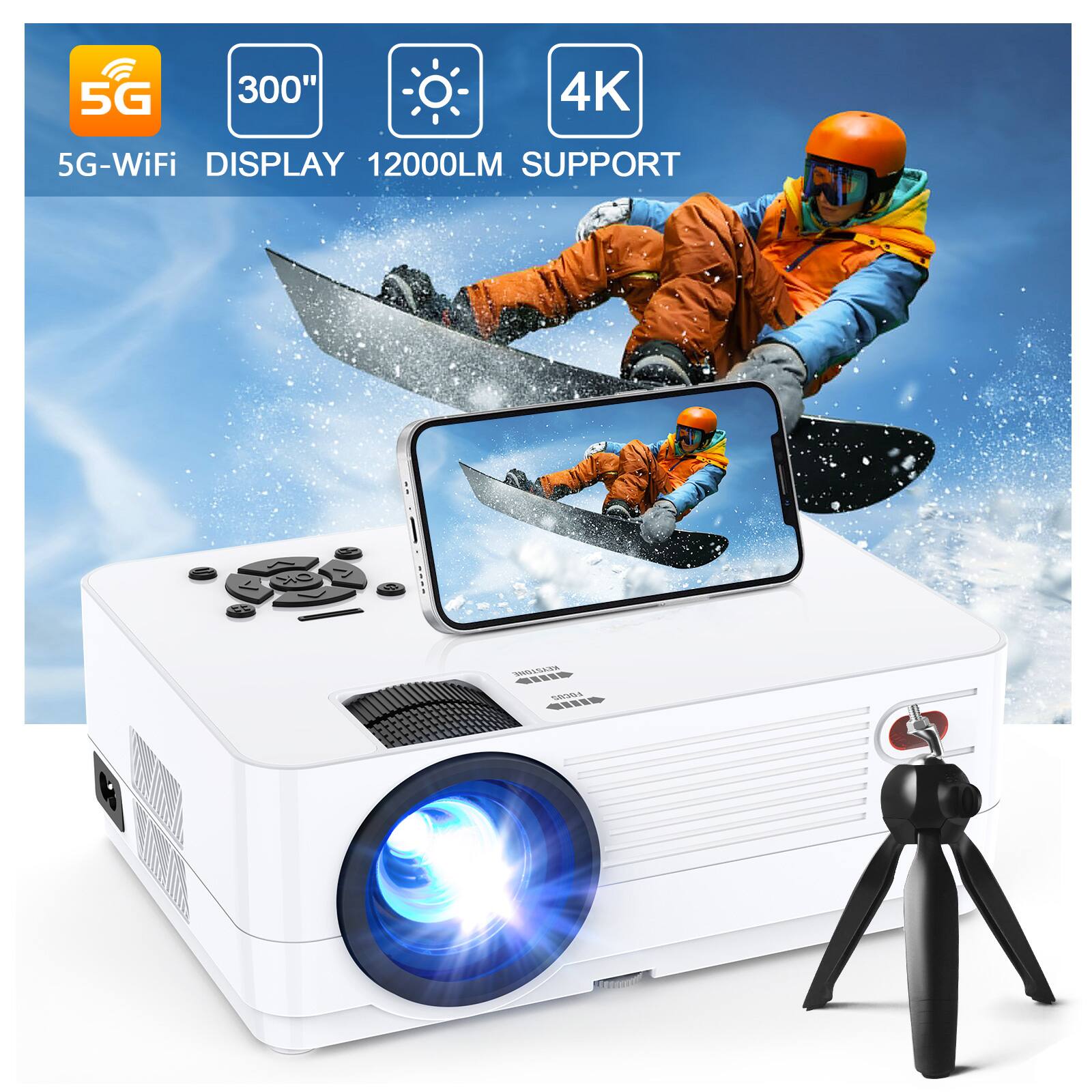 5G WiFi  
300"  
4K  
12000LM  
Support