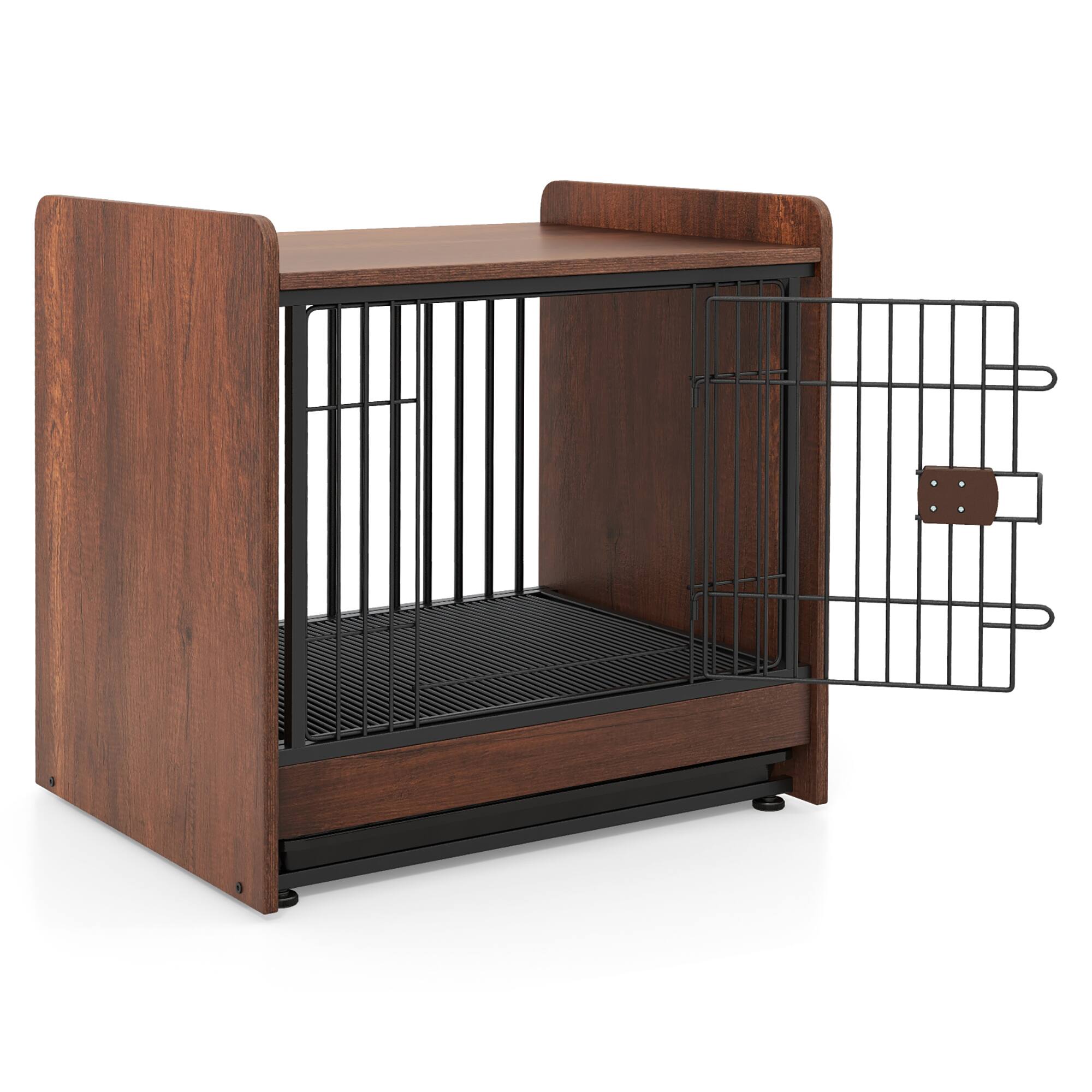 Alt View 8. Gymax - Gymax Dog Cage Furniture w/Removable Tray & Lockable Door Adjustable Foot Pads.