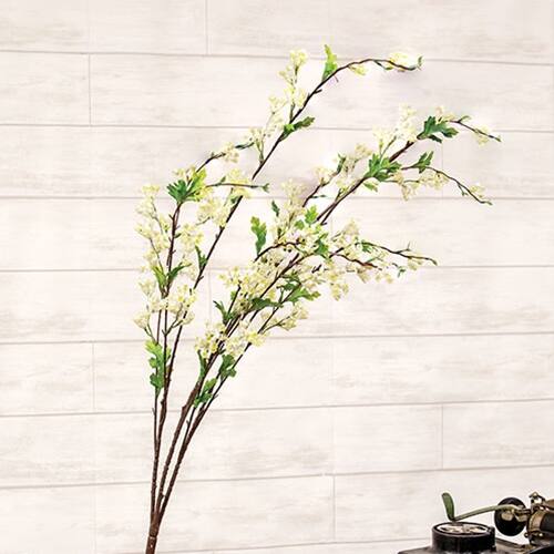 Angle. BreeBe - Cream Lilac Branch - 35" - White, Green.
