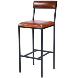 Butler Specialty - Lazarus 31.5 in. Seat Height Leather and Metal Bar Stool - Medium Brown