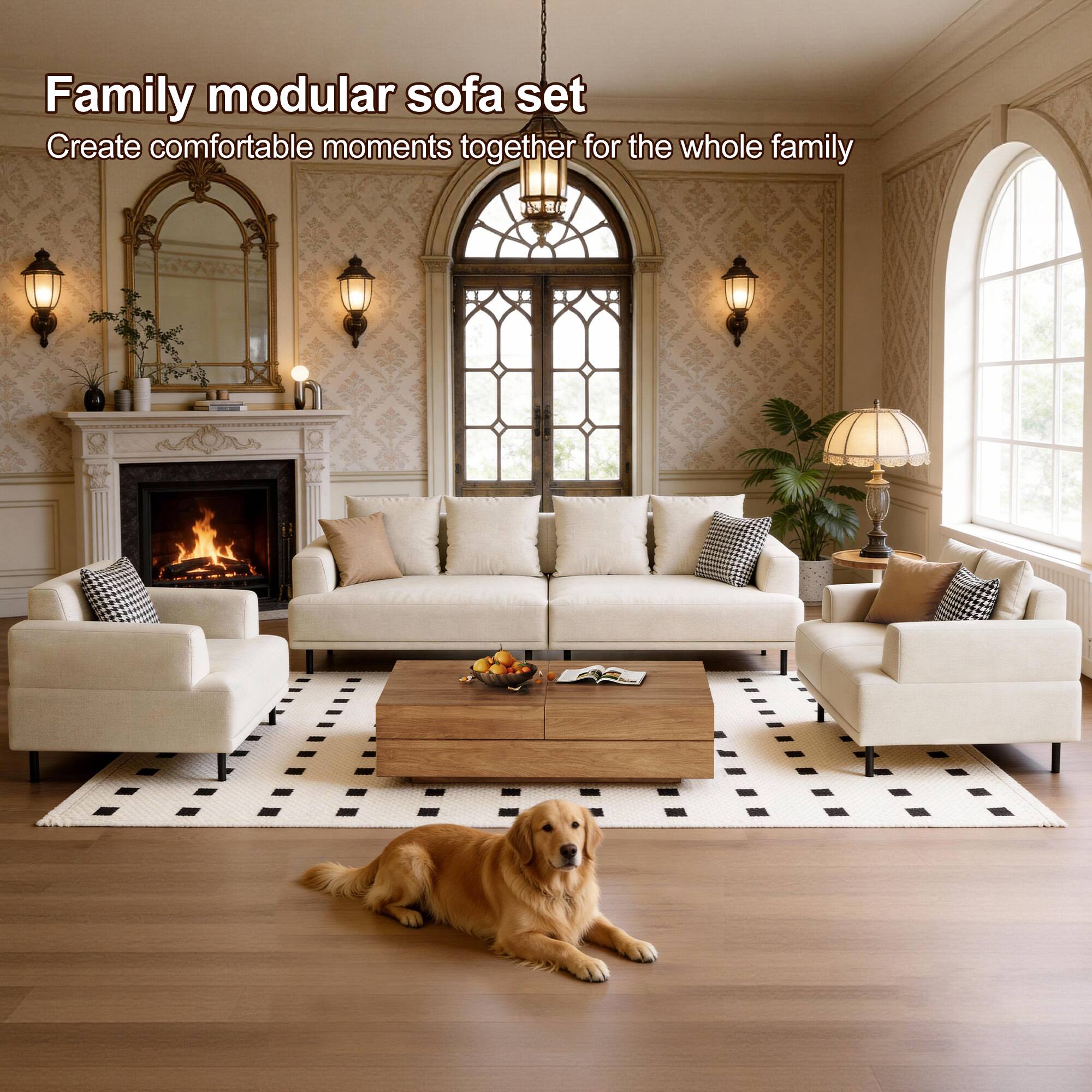 Family modular sofa set  
Create comfortable moments together for the whole family