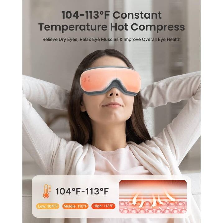 104-113°F Constant Temperature Hot Compress Relieve Dry Eyes, Relax Eye Muscles & Improve Overall Eye Health

104°F-113°F
Low: 104°F
Middle: 110°F
High: 113°F