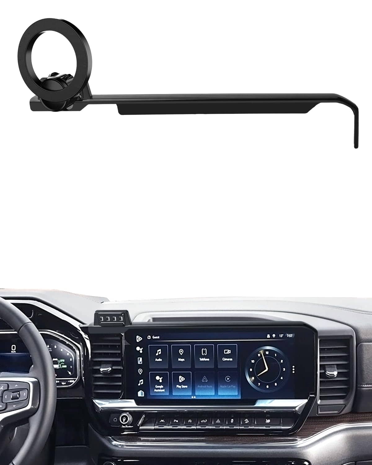 METALTON - Car Phone Mount For Chevrolet ado 1500 gmc Sierra 1500 2022 2023 2024 2025 Accessories 4 inch Screen Auto L - Magsafe