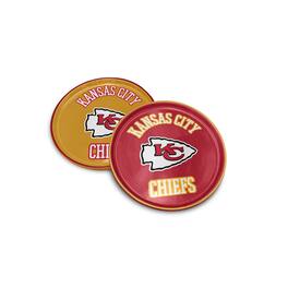Pegasus - Kansas City Chiefs 8" Home & Away Round Two-Piece Serving Plate Set - Multicolor