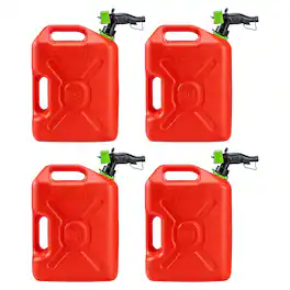 Scepter - SmartControl Dual Handle Diesel Gas Container Jug, 5 Gal, 4 Pack - Red