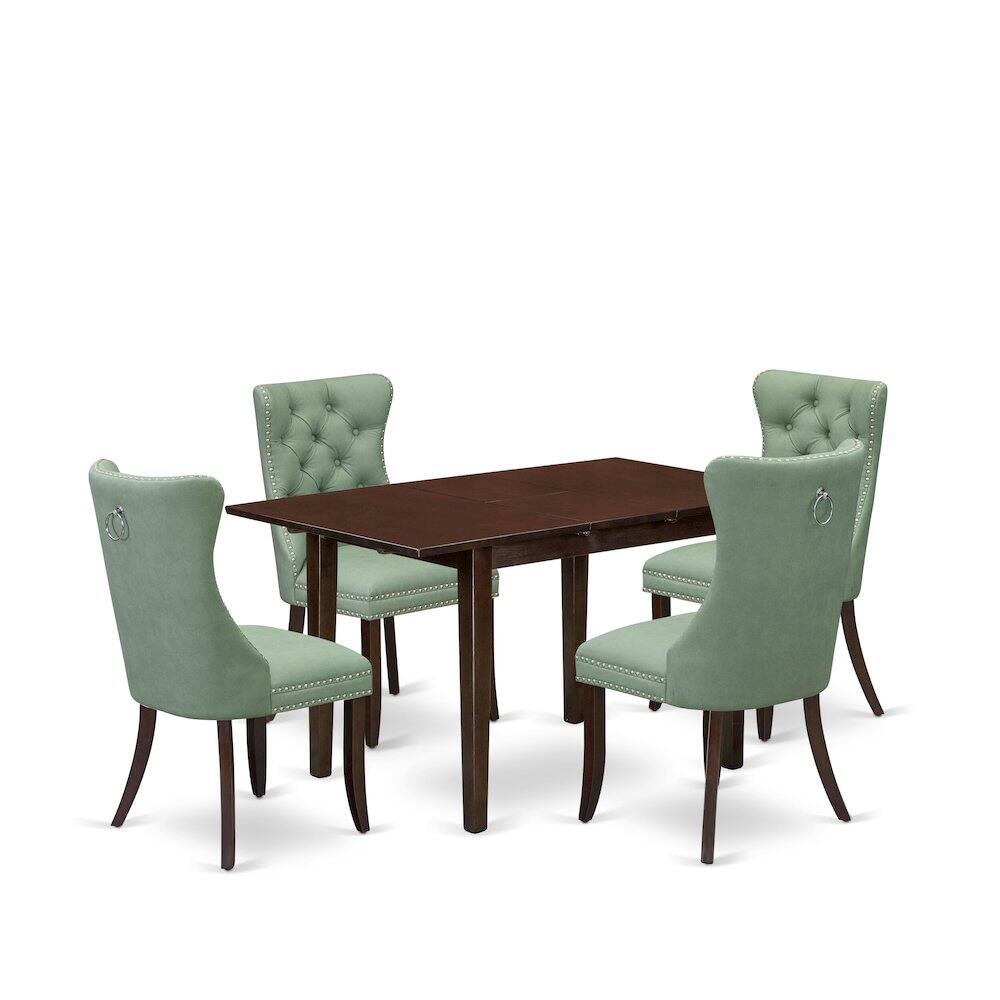 East West Furniture 5 Piece Dining Set Consists of a Rectangle Wooden ...