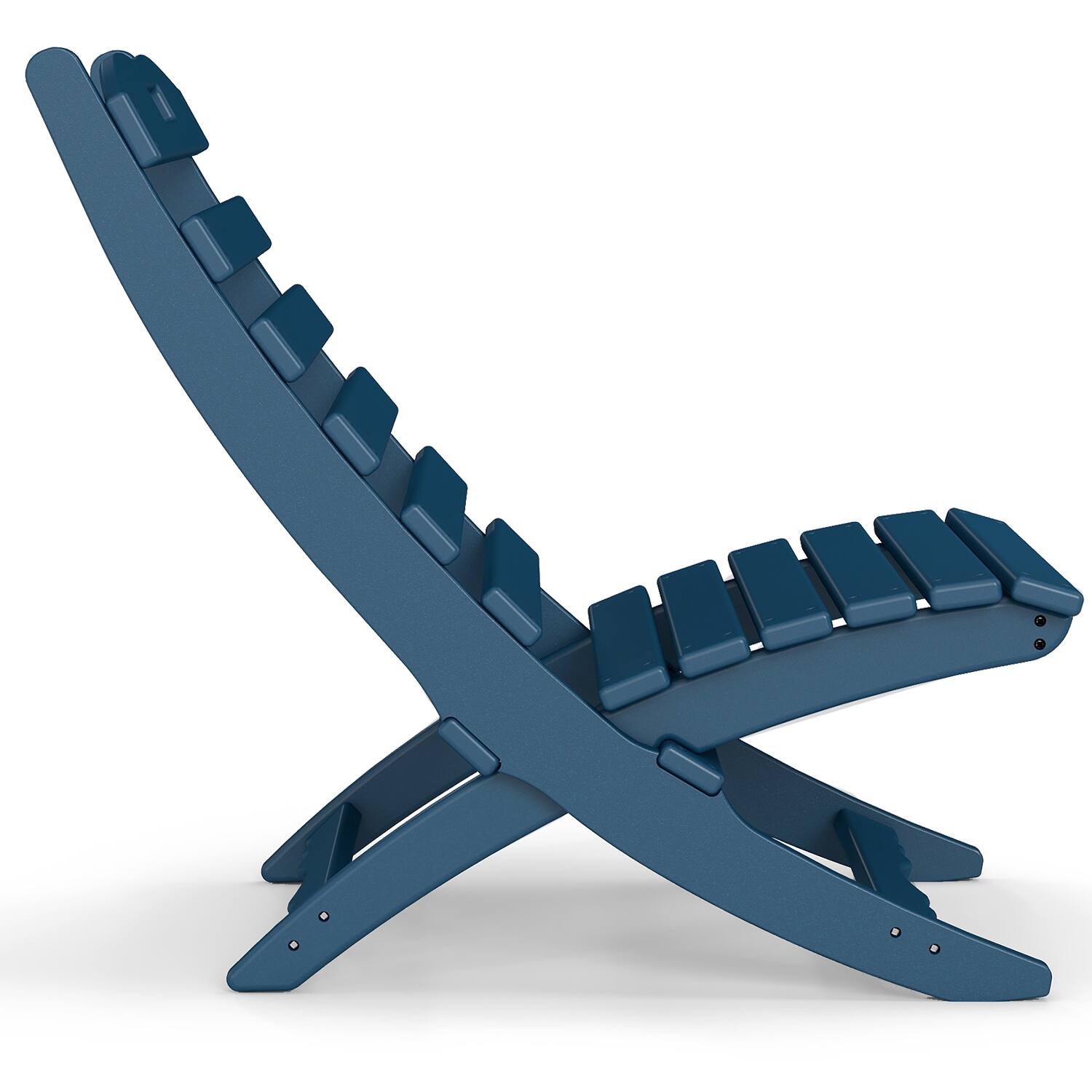 Back. FODINGHILL - Folding Xavier Wave Chairs , Portable HDPE Adirondack Chairs, All-Weather Outdoor Chairs - Blue.