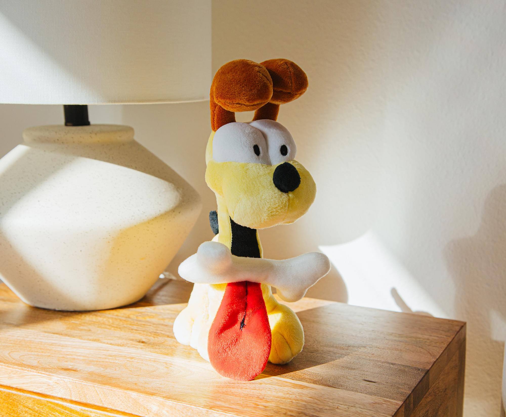 Alt View 4. Golden Bell Studios - Garfield Odie With Dog Bone 12-Inch Collector Plush Toy - Yellow.