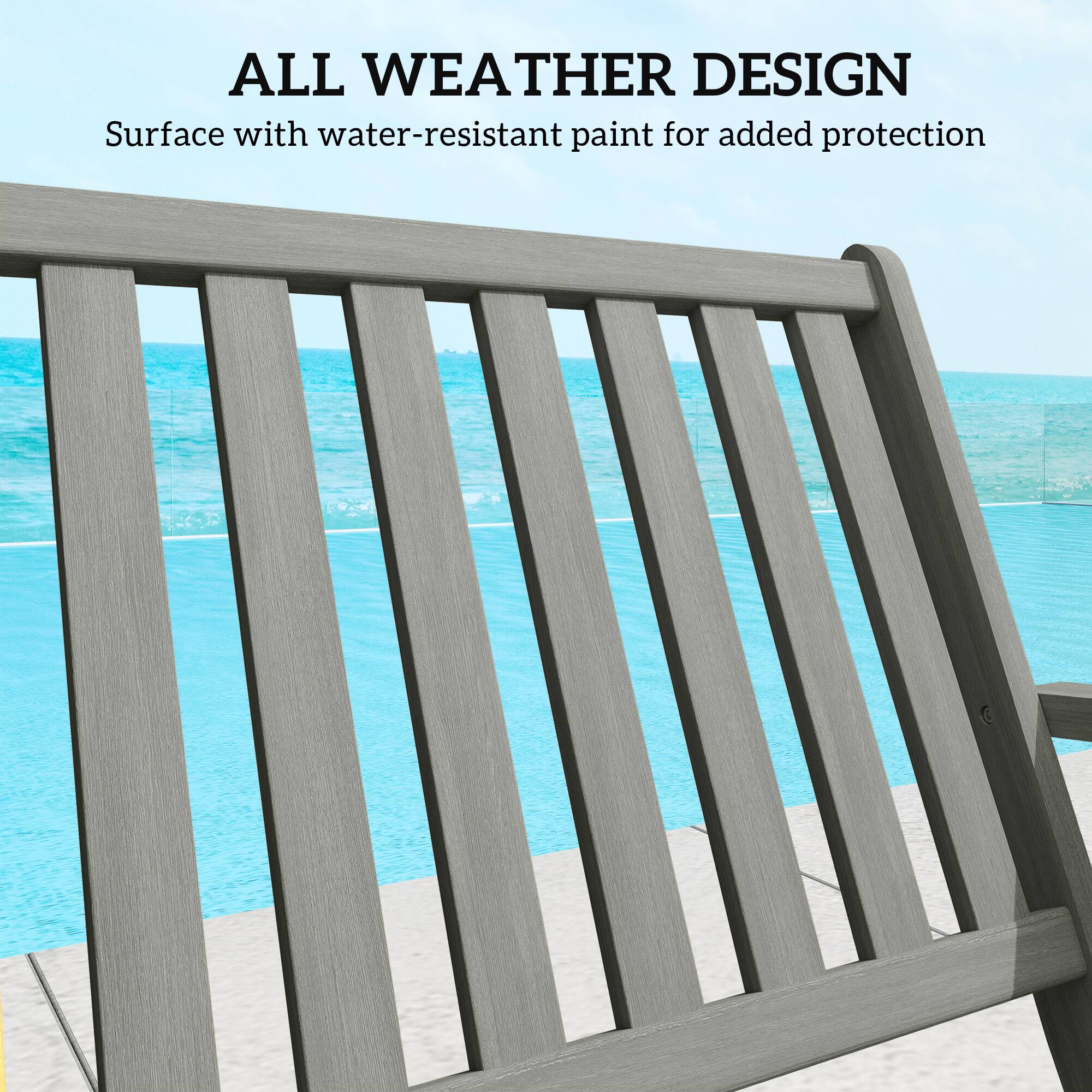 ALL WEATHER DESIGN
Surface with water-resistant paint for added protection