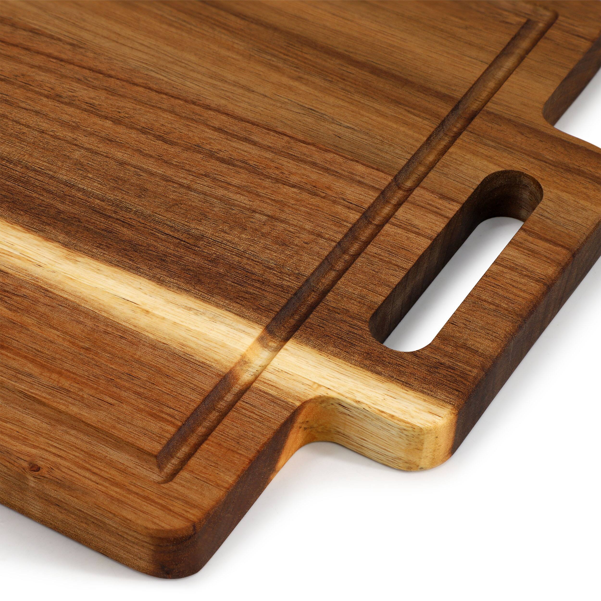 Alt View 4. MegaChef - MegaChef 16.5 x 11 Inch Acacia Wood Rectangle Serving Board with Handle - Brown.
