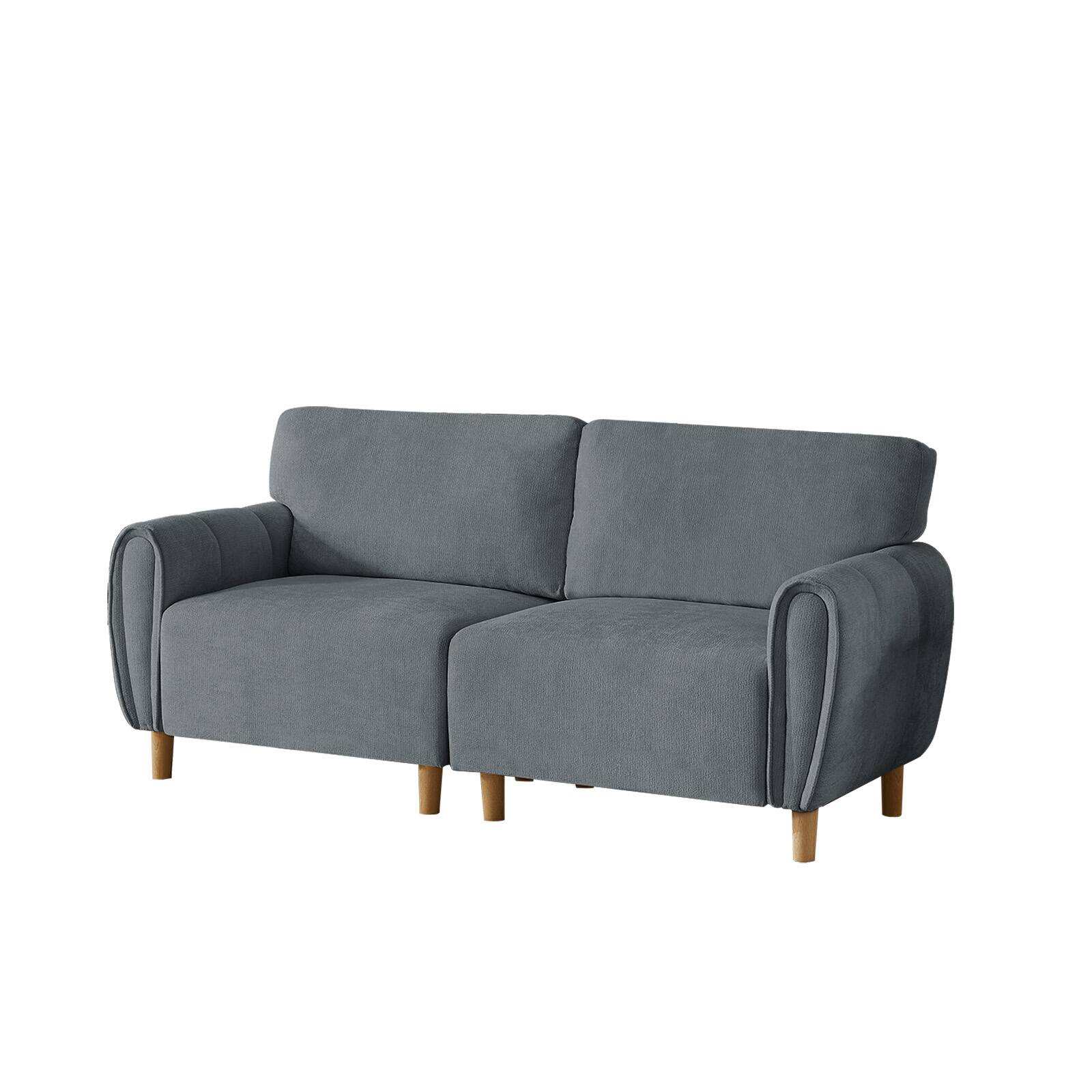 Alt View 4. Electra Tech Xpress - Modern Chenille Upholstered Couch, Large Loveseat for Small Space - GRAY.