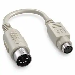 Sanoxy - 6" DIN5 Male to Mini-DIN6 Female AT to PS/2 Keyboard Adapter Cable - Beige