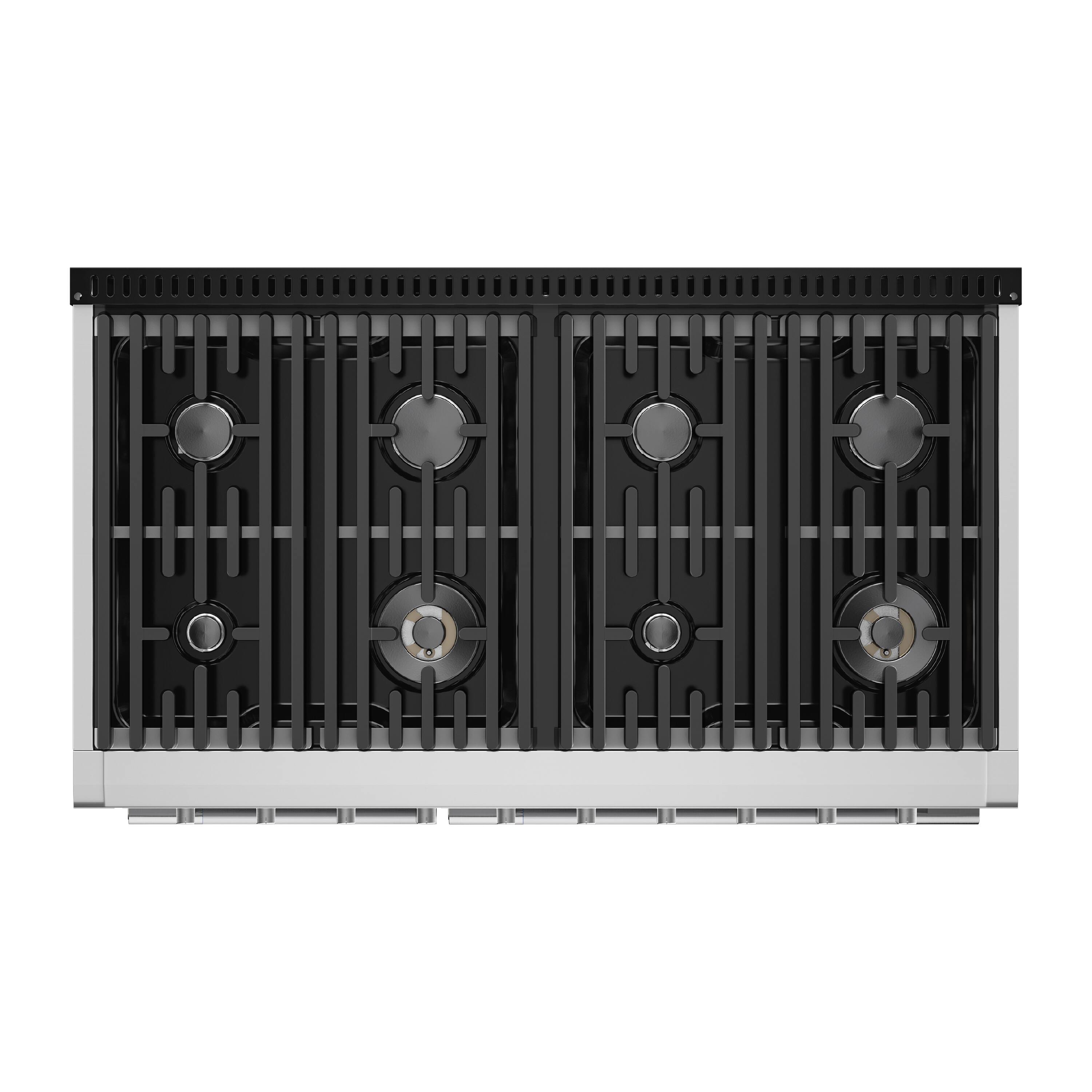 Alt View 6. Hauslane - HausPro 48 in. 8 Burners (20,000 BTU) Freestanding Dual Fuel Range in Stainless Steel with Double Convection Oven Silver - Stainless Steel.