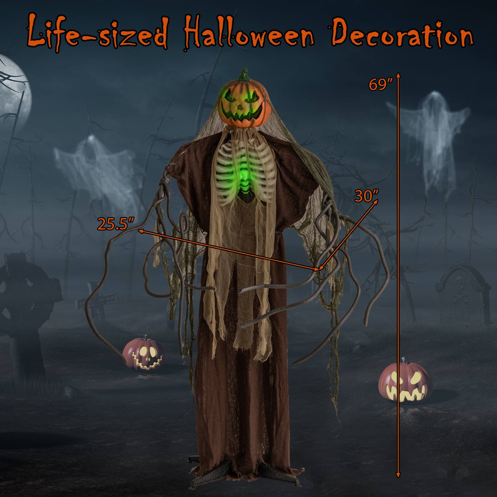 Life-sized Halloween Decoration 69" 25.5" 30"
