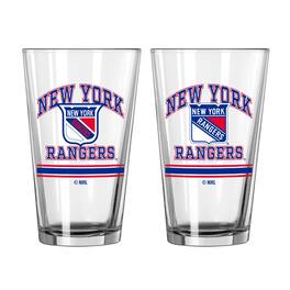 Logo Brands - New York Rangers 16oz. Pint Glass Two Pack - Multicolor