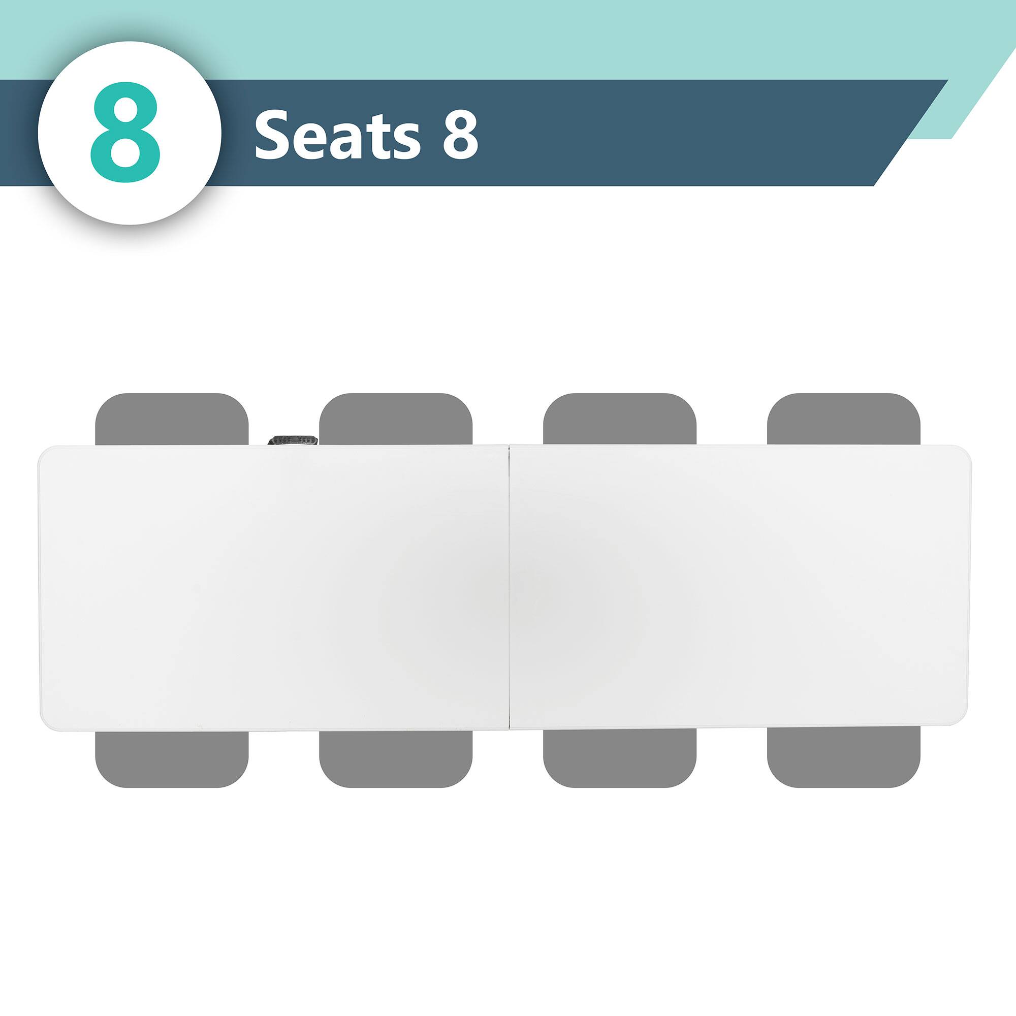 Alt View 3. Peakform - Peakform Compact Fold In Half Banquet Table for Indoor Outdoor Use, 8 Ft, White - White.